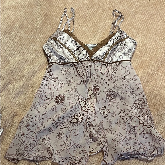 Linea Donatella Floral Pajama Set - Cream and Brown - Picture 3 of 9